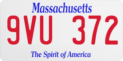 MA license plate 9VU372