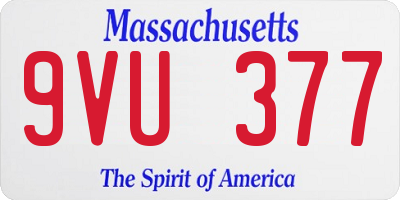 MA license plate 9VU377