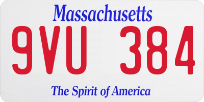 MA license plate 9VU384