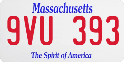 MA license plate 9VU393