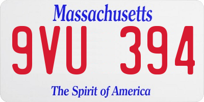 MA license plate 9VU394