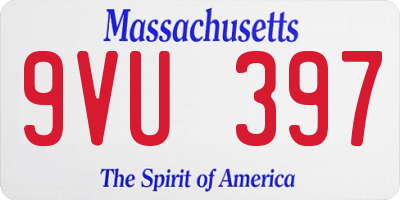MA license plate 9VU397