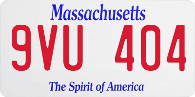 MA license plate 9VU404