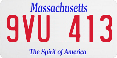 MA license plate 9VU413