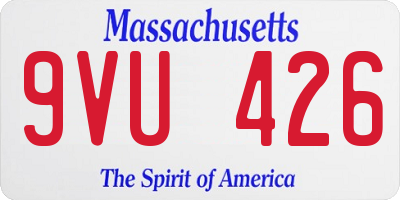 MA license plate 9VU426