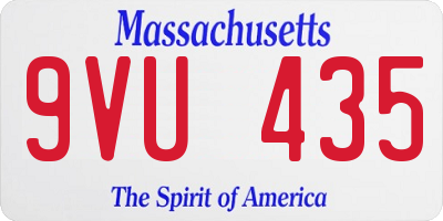 MA license plate 9VU435