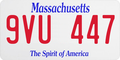 MA license plate 9VU447