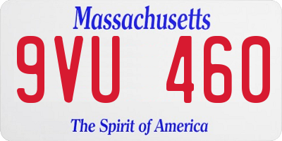 MA license plate 9VU460
