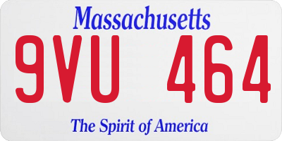 MA license plate 9VU464