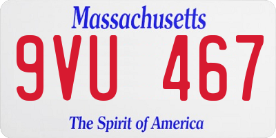 MA license plate 9VU467