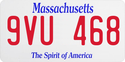 MA license plate 9VU468