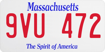 MA license plate 9VU472