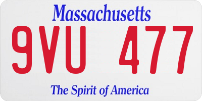 MA license plate 9VU477