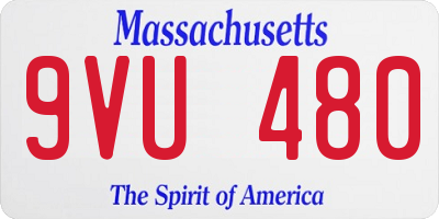 MA license plate 9VU480