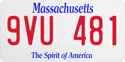 MA license plate 9VU481