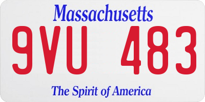 MA license plate 9VU483