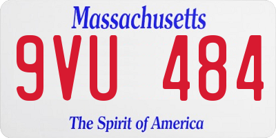 MA license plate 9VU484