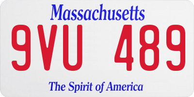 MA license plate 9VU489
