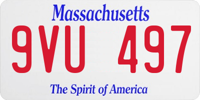 MA license plate 9VU497