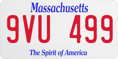 MA license plate 9VU499