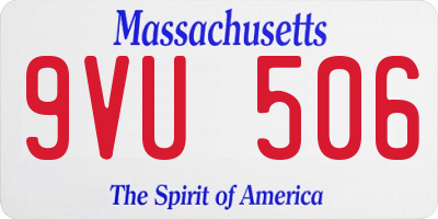 MA license plate 9VU506