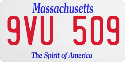 MA license plate 9VU509