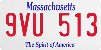 MA license plate 9VU513