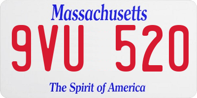 MA license plate 9VU520