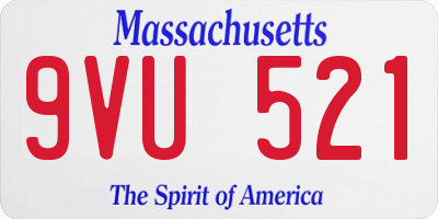 MA license plate 9VU521