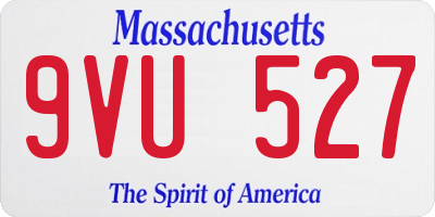 MA license plate 9VU527