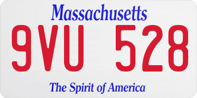 MA license plate 9VU528