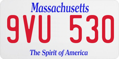 MA license plate 9VU530