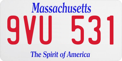 MA license plate 9VU531