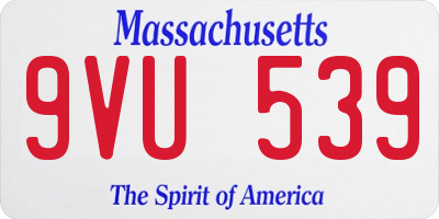 MA license plate 9VU539
