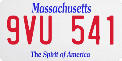 MA license plate 9VU541
