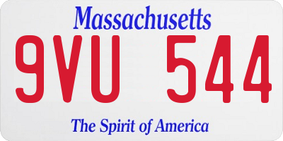 MA license plate 9VU544