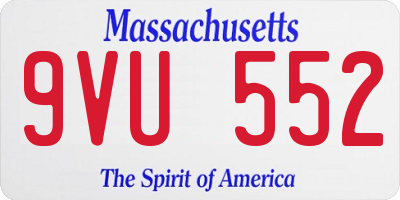 MA license plate 9VU552