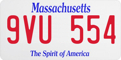 MA license plate 9VU554