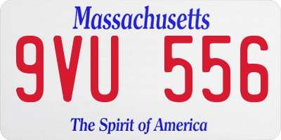 MA license plate 9VU556