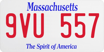 MA license plate 9VU557