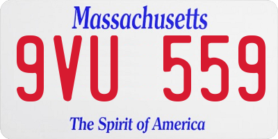 MA license plate 9VU559