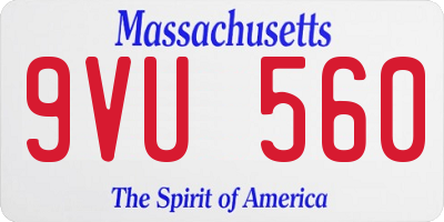 MA license plate 9VU560