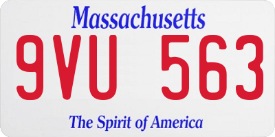 MA license plate 9VU563