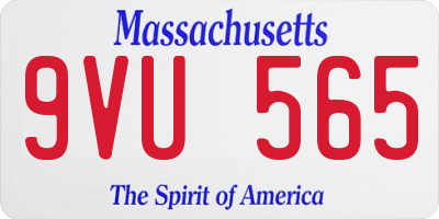 MA license plate 9VU565