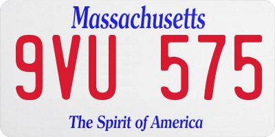 MA license plate 9VU575