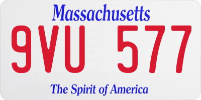 MA license plate 9VU577