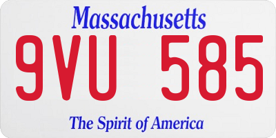 MA license plate 9VU585