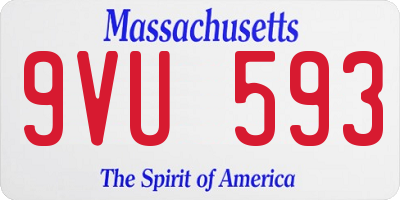 MA license plate 9VU593