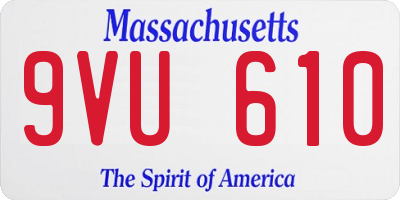 MA license plate 9VU610