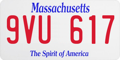 MA license plate 9VU617